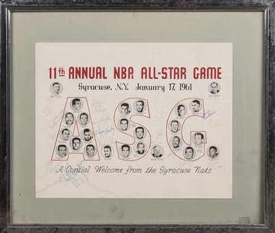 Multi Signed 11th Annual NBA All Star Game 19 x 17" Framed Print With Wilt Chamberlain & Tom Gola (Gola LOA)